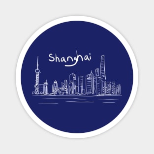 Shanghai China Skyline Cityscape Magnet